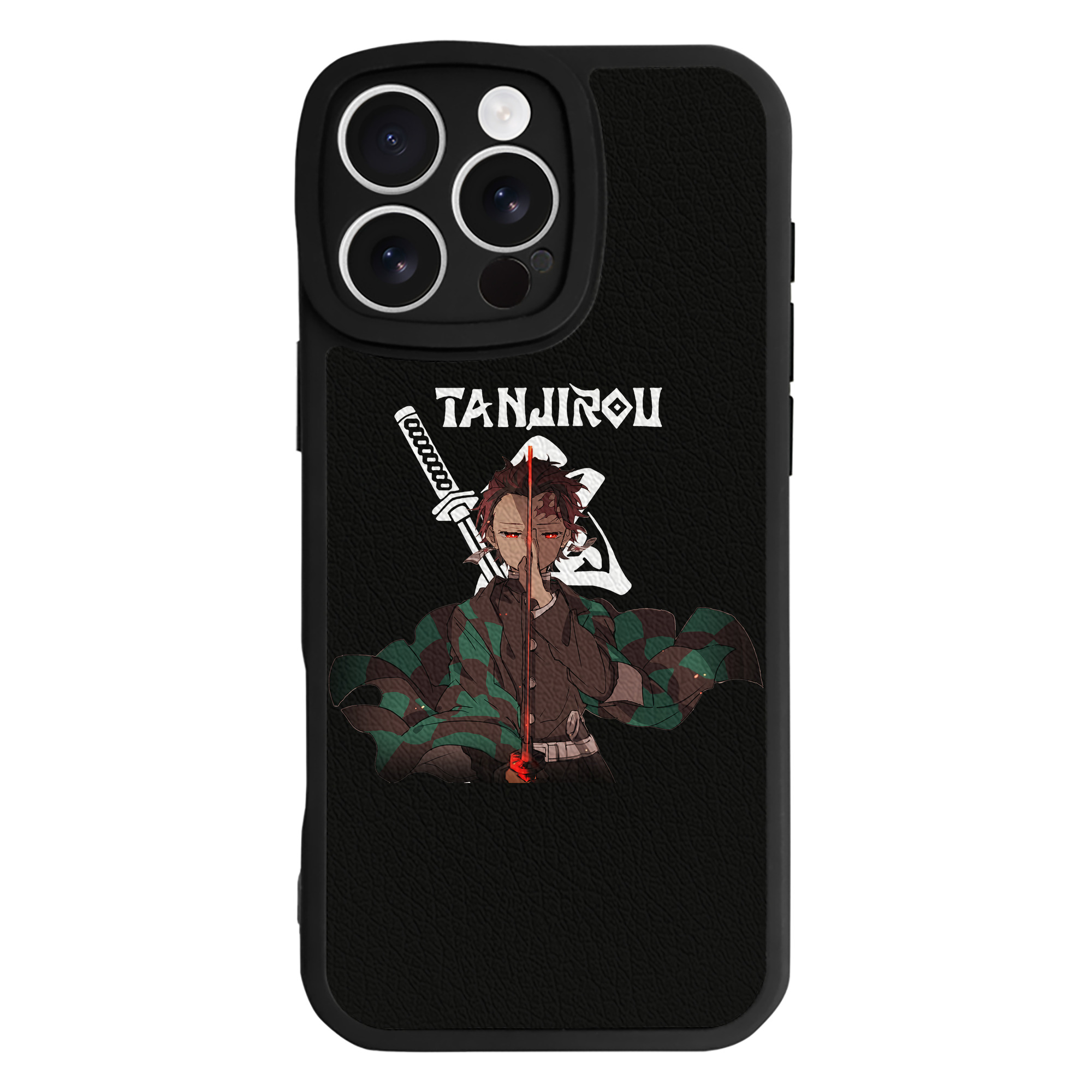 （画像用） 鬼滅の刃 竈門 炭治郎／かまど たんじろう Kamado Tanjirou 【iPhone 16シリーズ対応】シリコンスマホケース（レザー調） 材質：シリコン
